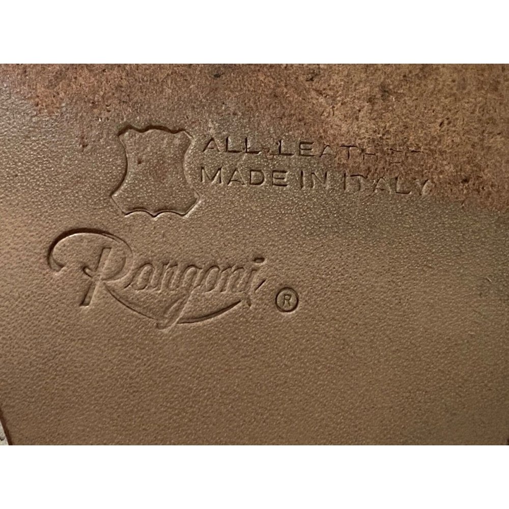 Rangoni Firenze Leather Block Heel Pumps 7B Off White Stitched Slip On Italy EUC - Picture 6 of 12